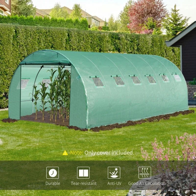 Outsunny Greenhouse Cover Replacement 6 X 3 X 2m - Green 6 Outsunny Greenhouse Cover Replacement 6 X 3 X 2m - Green - Image 6