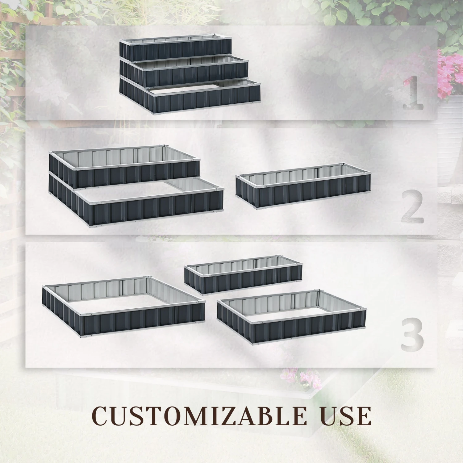 Outsunny 3 Tier Raised Garden Bed 4 Outsunny 3 Tier Raised Garden Bed - Image 4
