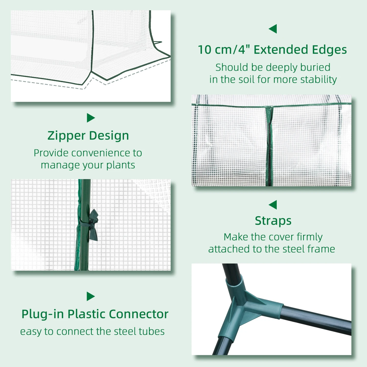 Outsunny Mini Greenhouse Portable Garden Growhouse 5 Outsunny Mini Greenhouse Portable Garden Growhouse - Image 5