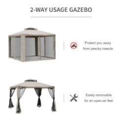 Outsunny Outdoor Gazebo 295L X 295W X 263Hcm-Taupe -Home Furnishing Serie Shop mUv6c517dc2c183b1 jpg