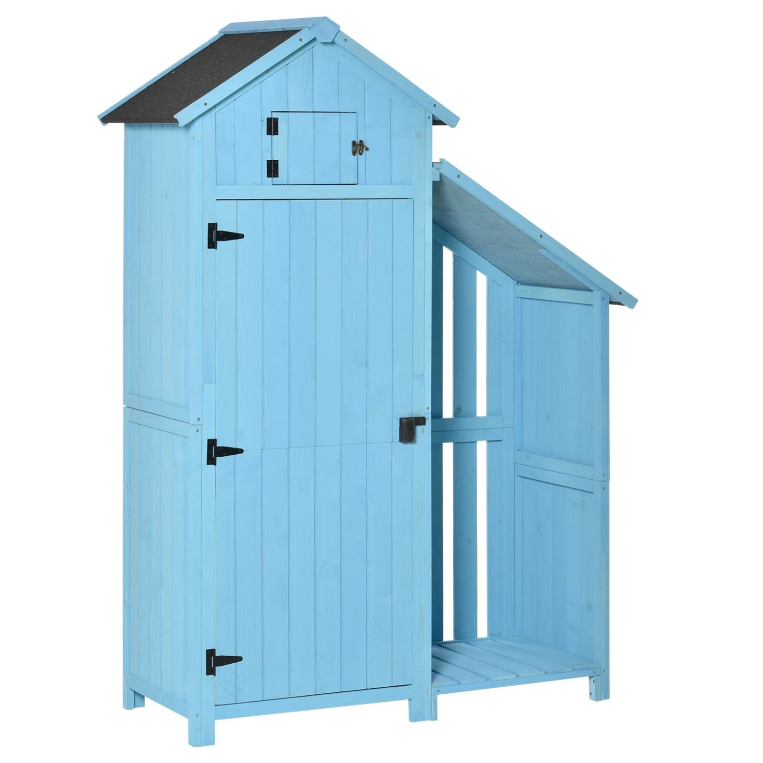 OUTSUNNY Garden Storage Shed - Blue 1 OUTSUNNY Garden Storage Shed - Blue