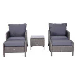 Outsunny Rattan 2 Seater Set With Footstools And Side Table - Dark Grey 20 Outsunny Rattan 2 Seater Set With Footstools And Side Table - Dark Grey -Home Furnishing Serie Shop ndQd4d17eecc299a0 jpg