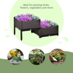 Outsunny 2-Piece Raised Garden Bed Planter Box Brown 14 Outsunny 2-Piece Raised Garden Bed Planter Box Brown -Home Furnishing Serie Shop oFG75617edc659cf3 b94564ac 31d3 4543 b2e0 73a27d556032