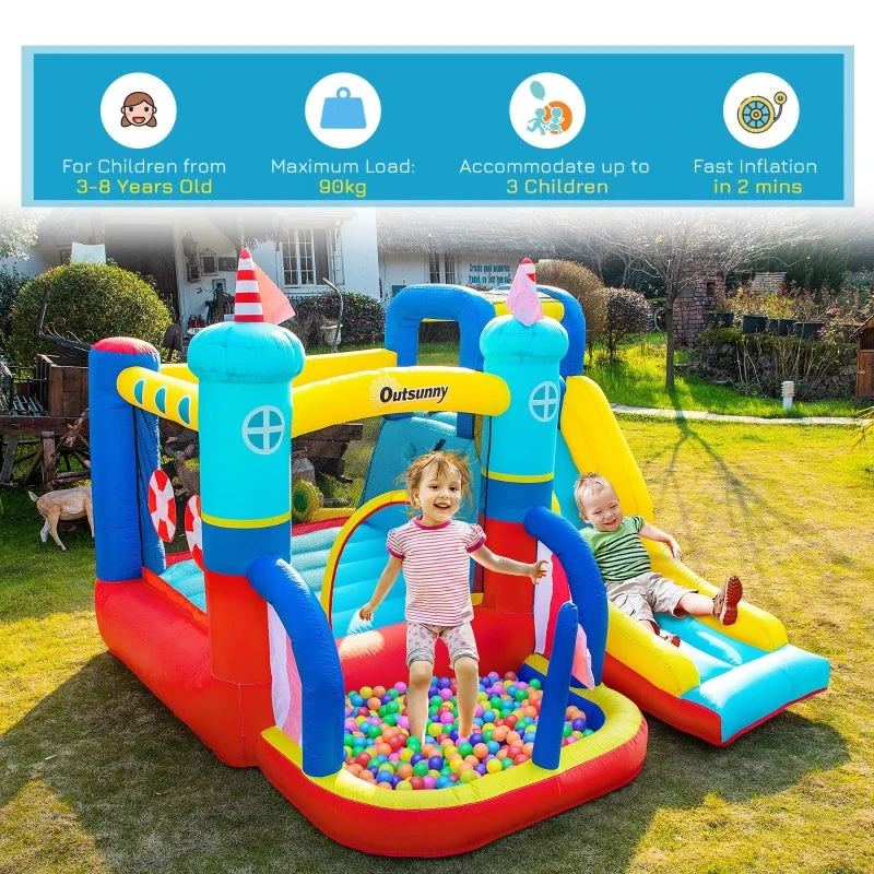 Outsunny Bouncy Castle With Slide And Pool 6 Outsunny Bouncy Castle With Slide And Pool - Image 6