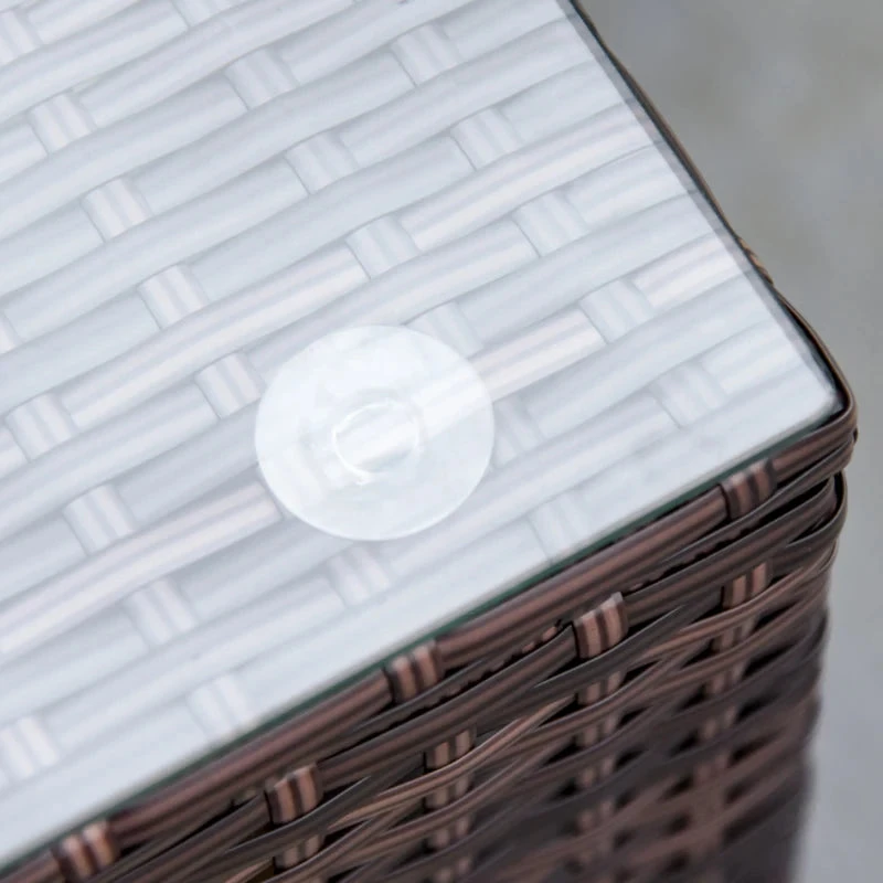 Outsunny Rattan Sofa Set With Chez Lounge And Coffee Table - Brown 9 Outsunny Rattan Sofa Set With Chez Lounge And Coffee Table - Brown - Image 9