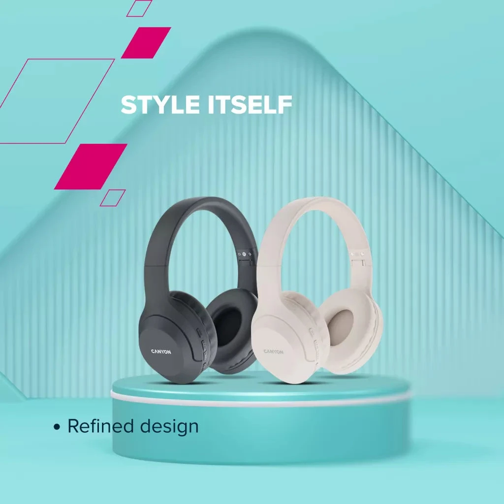 Canyon Wireless Bluetooth Headphones - Beige 8 Canyon Wireless Bluetooth Headphones - Beige - Image 8