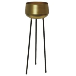 Palma Indoor Metal Planter Pot On Legs - Gold