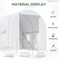Outsunny Greenhouse Polytunnel 2.5 X 2 X 2 M - White 13 Outsunny Greenhouse Polytunnel 2.5 X 2 X 2 M - White -Home Furnishing Serie Shop pqfa09181098fc608 jpg
