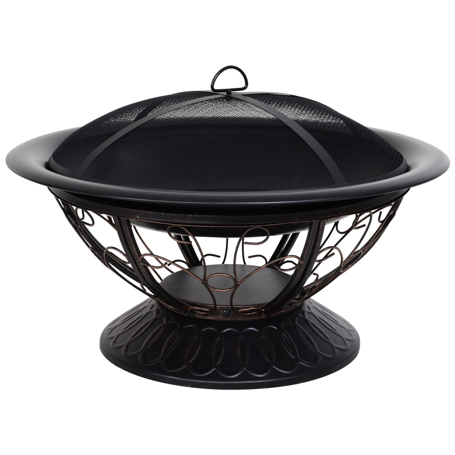 Outsunny Steel Lift-Top Screen Firepit Black 10 Outsunny Steel Lift-Top Screen Firepit Black - Image 10