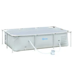 Outsunny Steel Frame Swimming Pool W/ Filter Pump And Reinforced Sidewalls Rust Resistant