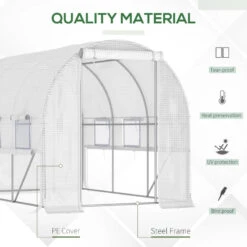Outsunny Greenhouse Polytunnel 3x2x2m - White 14 Outsunny Greenhouse Polytunnel 3x2x2m - White -Home Furnishing Serie Shop qMAa091859a21d96a jpg