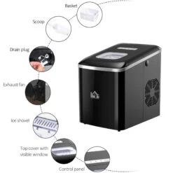 HOMCOM Ice Maker 12kg - Black 15 HOMCOM Ice Maker 12kg - Black -Home Furnishing Serie Shop qSZ88c188ff96d326 jpg