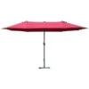 Oasis 4.6 M Double Sided Umbrella Parasol With Cross Base - Red