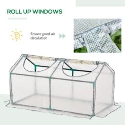 Outsunny Mini Greenhouse With 2 Windows, Plant Flower Herbs Growing, PE, 120 X 61 X 61cm 13 Outsunny Mini Greenhouse With 2 Windows, Plant Flower Herbs Growing, PE, 120 X 61 X 61cm -Home Furnishing Serie Shop rKr88c17edc607e2f