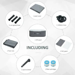 Outsunny Inflatable Hot Tub Spa Square For 4-6 People 180cm - Grey 19 Outsunny Inflatable Hot Tub Spa Square For 4-6 People 180cm - Grey -Home Furnishing Serie Shop rlD3d618041c963e0 jpg