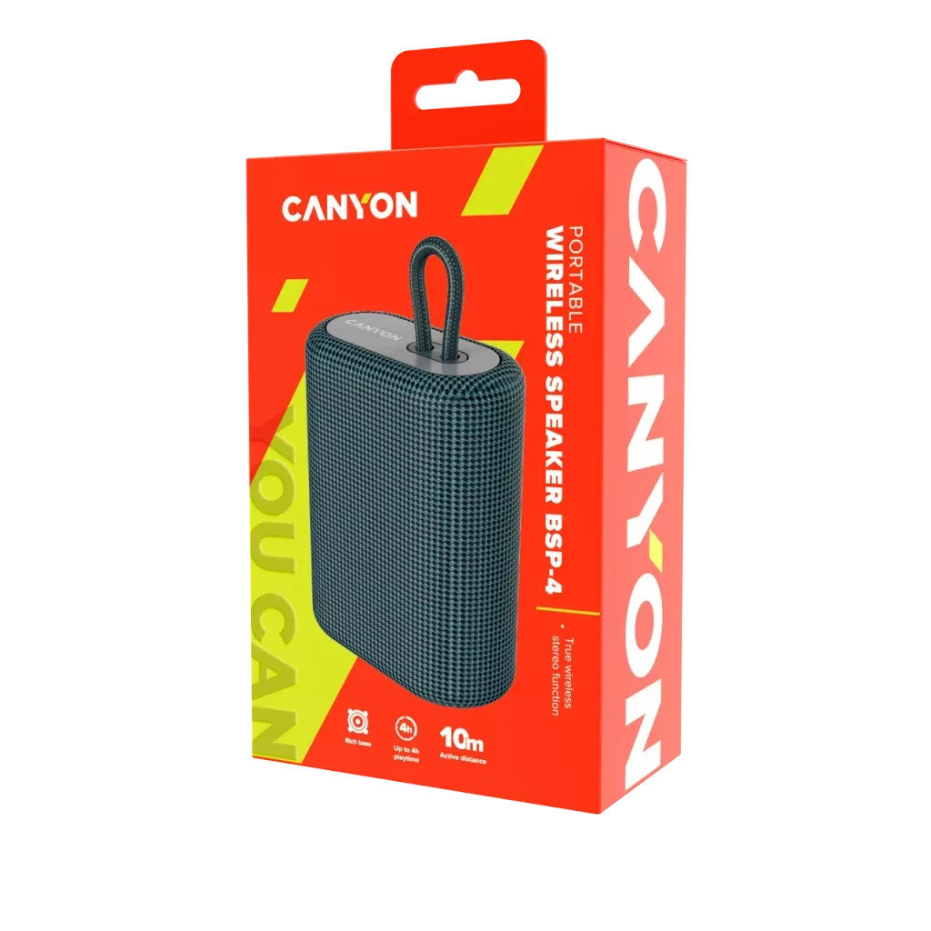 Canyon Portable Wireless Bluetooth Speaker - Dark Grey 4 Canyon Portable Wireless Bluetooth Speaker - Dark Grey - Image 4