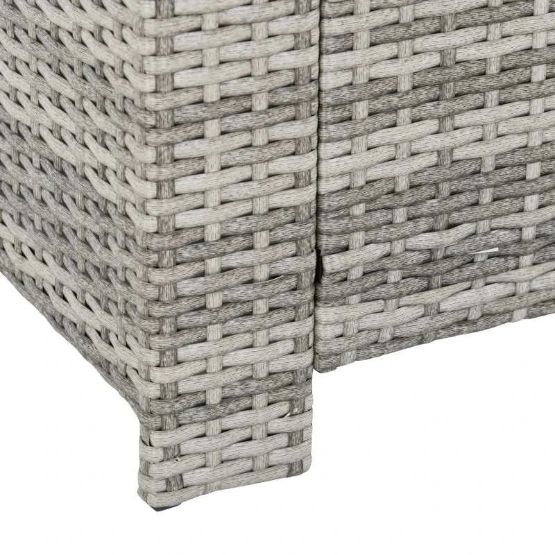 Outsunny Outdoor Rattan Sofa Dining Set 6 Piece - Light Grey 7 Outsunny Outdoor Rattan Sofa Dining Set 6 Piece - Light Grey - Image 7