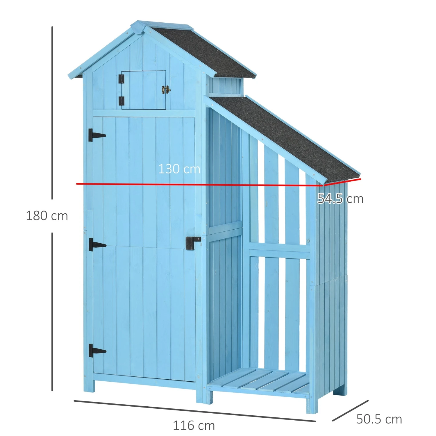 OUTSUNNY Garden Storage Shed - Blue 2 OUTSUNNY Garden Storage Shed - Blue - Image 2