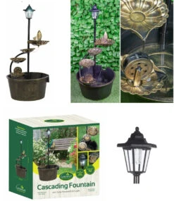 GardenKraft Cascading Fountain With 4 Lotus Leaves -Home Furnishing Serie Shop s l1200