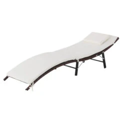 Outsunny Rattan Single Lounger -