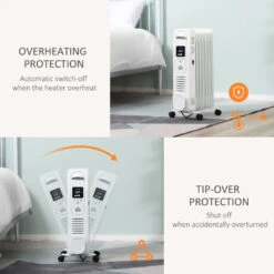 HOMCOM Home Savers 1630W Oil Filled Radiator, 7 Fin Portable Heater W/ Timer Remote Control White -Home Furnishing Serie Shop sKb91b17dc3c1dd8c jpg