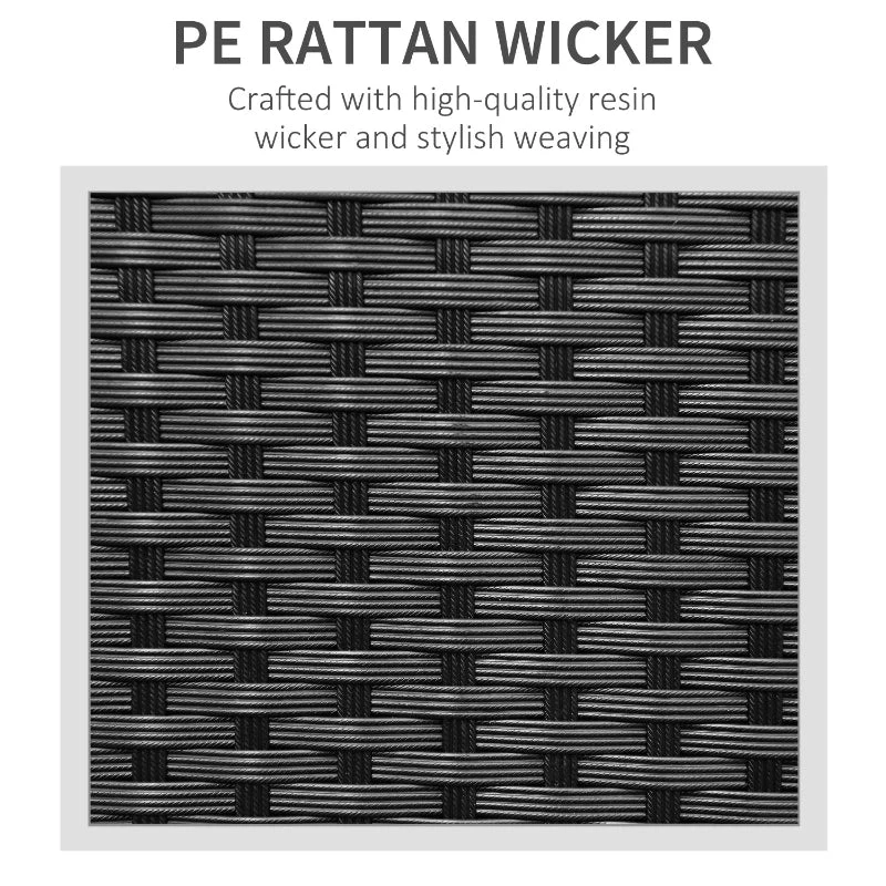 Outsunny Rattan Sofa 3 Seater - Black 6 Outsunny Rattan Sofa 3 Seater - Black - Image 6