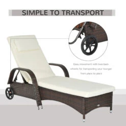 Outsunny Rattan Sun Lounger - Brown 21 Outsunny Rattan Sun Lounger - Brown -Home Furnishing Serie Shop siJ756180ae19d076 jpg