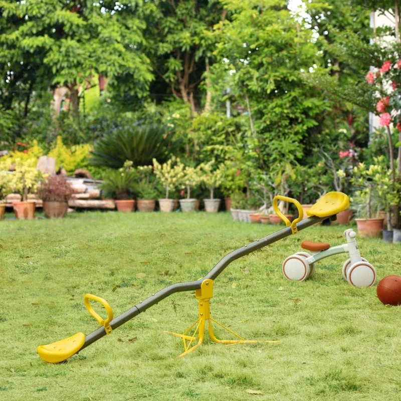Outsunny See Saw For Ages 3-7 Years, Yellow 2 Outsunny See Saw For Ages 3-7 Years, Yellow - Image 2