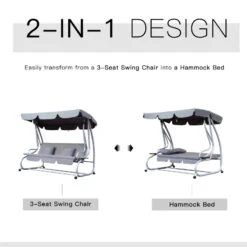 Outsunny Swing Seat 3 Seater - Grey 16 Outsunny Swing Seat 3 Seater - Grey -Home Furnishing Serie Shop tDG7561859afdf2a4 jpg