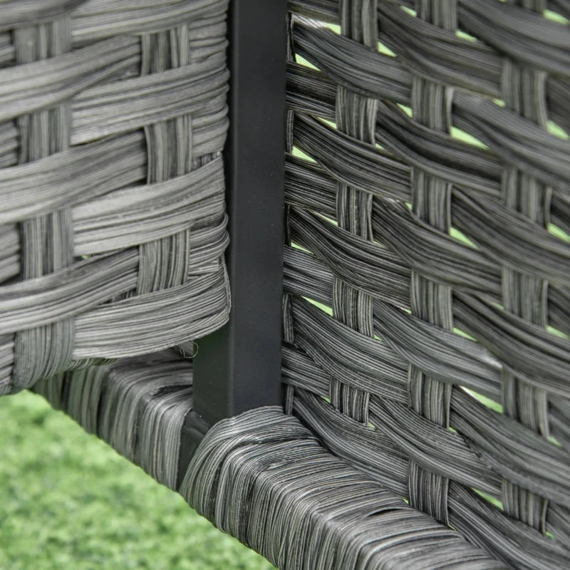 Outsunny Rattan Dining Furniture Set 6 Seater- Grey 9 Outsunny Rattan Dining Furniture Set 6 Seater- Grey - Image 9