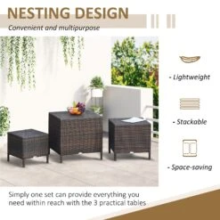 Outsunny Rattan Side Table Set- Brown 15 Outsunny Rattan Side Table Set- Brown -Home Furnishing Serie Shop ud9b1017eecc2a1c7