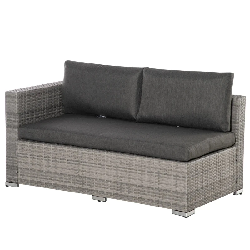 Outsunny Rattan Sofa Set 2.7m - Grey 11 Outsunny Rattan Sofa Set 2.7m - Grey - Image 11