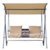 Outsunny Steel Garden Love Seat Swing Chair - Beige