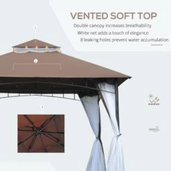 Outsunny Gazebo 3 X 3 Meter Brown -Home Furnishing Serie Shop vEcbe917e906a8448 0313baa5 9514 494a 87ed 7d1c31455a50