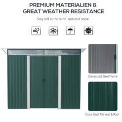 Outsunny Metal Garden Shed 260L X 133W X 200Hcm - Green 16 Outsunny Metal Garden Shed 260L X 133W X 200Hcm - Green -Home Furnishing Serie Shop wLrb1018746d3c0b0 jpg
