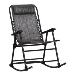 Outsunny Rocking Chair Folding - Grey