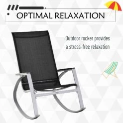 Outsunny Rocking Chair Sun Lounger Garden Seat Patio High Back Texteline Black 15 Outsunny Rocking Chair Sun Lounger Garden Seat Patio High Back Texteline Black -Home Furnishing Serie Shop xMy86f17dc39d449c
