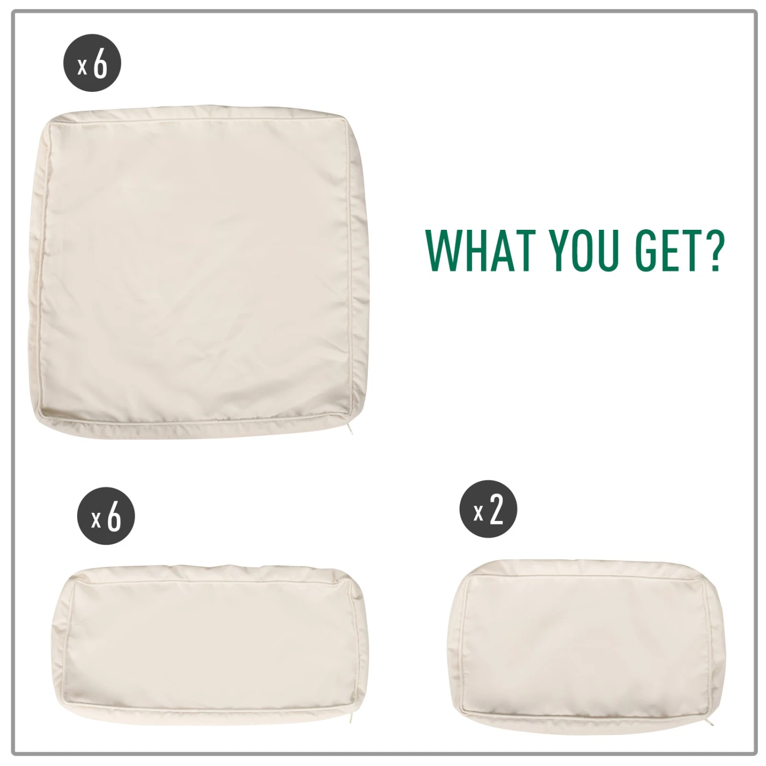 Outsunny-Rattan 6 Seat Cushion Replacement Set 6 Outsunny-Rattan 6 Seat Cushion Replacement Set - Image 6