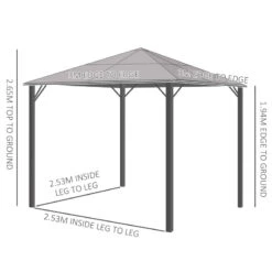 Outsunny Hardtop Gazebo With Aluminium Frame And Curtains 3 X 3m - Black 13 Outsunny Hardtop Gazebo With Aluminium Frame And Curtains 3 X 3m - Black -Home Furnishing Serie Shop y8Fa1218746d3c4e4 jpg