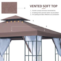 Outsunny 3 X 3(m) Gazebo Coffee 14 Outsunny 3 X 3(m) Gazebo Coffee -Home Furnishing Serie Shop y8Qa0917f788cc56e jpg
