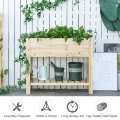 Outsunny Wooden Raised Plant Stand 100 X 40 X 84cm 12 Outsunny Wooden Raised Plant Stand 100 X 40 X 84cm -Home Furnishing Serie Shop z8i28217dc5e731f3 9ac04869 312f 4d59 82ed d0e1d2fe5d38