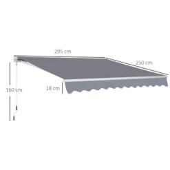 Outsunny Wall Mounted Sun Shade 2.95 X 2.5m - Grey 15 Outsunny Wall Mounted Sun Shade 2.95 X 2.5m - Grey -Home Furnishing Serie Shop zCma121815bbb6042 jpg