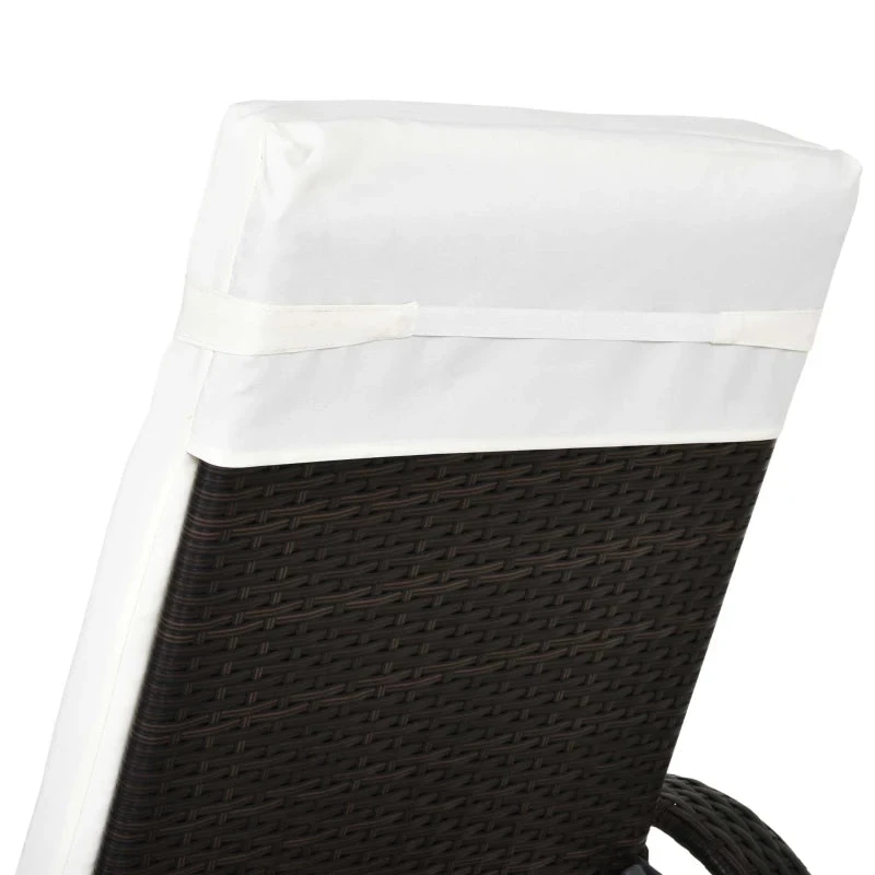 Outsunny Rattan Sun Lounger - Brown 12 Outsunny Rattan Sun Lounger - Brown - Image 12