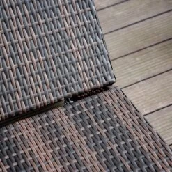 Outsunny PE Rattan Sun Lounger With Cushion, Outdoor Garden Sunbed Furniture With 5-Level Recliner Backrest, And Armrest, Brown -Home Furnishing Serie Shop zaAb1017eecc29d7d