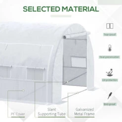 Outsunny Greenhouse Polytunnel 4x3x2m - White 14 Outsunny Greenhouse Polytunnel 4x3x2m - White -Home Furnishing Serie Shop zgba0917f010117bb jpg