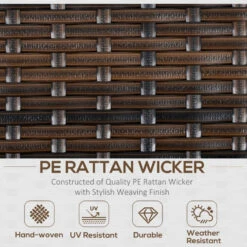 Outsunny Rattan Sofa Sets With Footstool - Brown -Home Furnishing Serie Shop zwwa091818b352c20 jpg